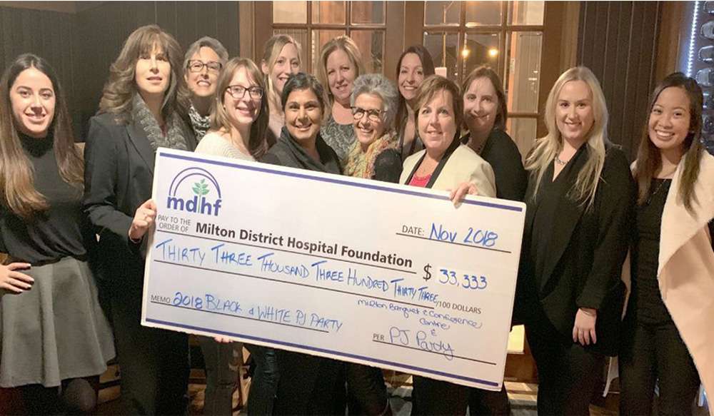 Featured image in which persons posing with check of a foundation